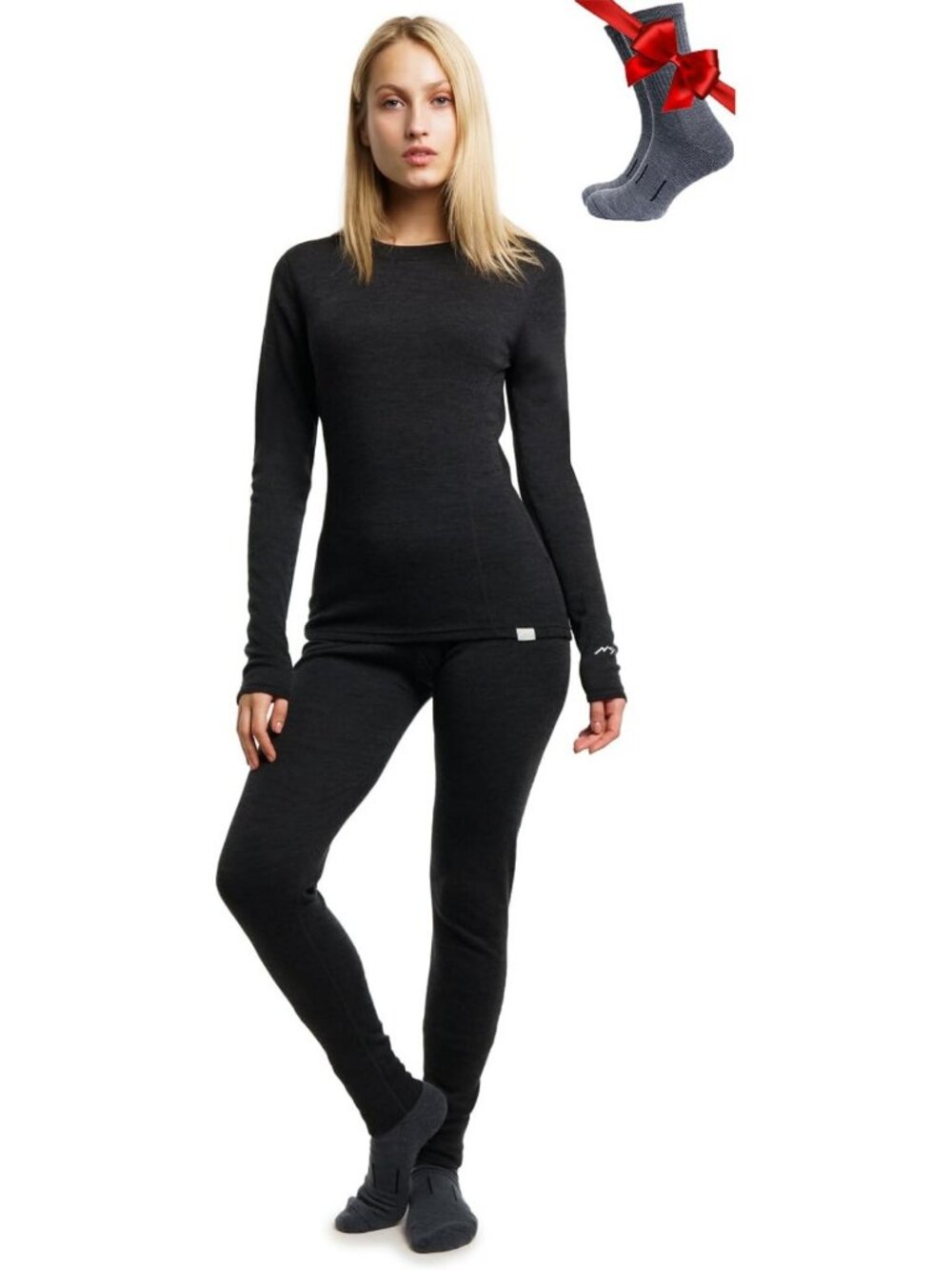 Cozy 100% Merino Wool Thermal Base Layer Set for Women - Top & Bottom Outfit